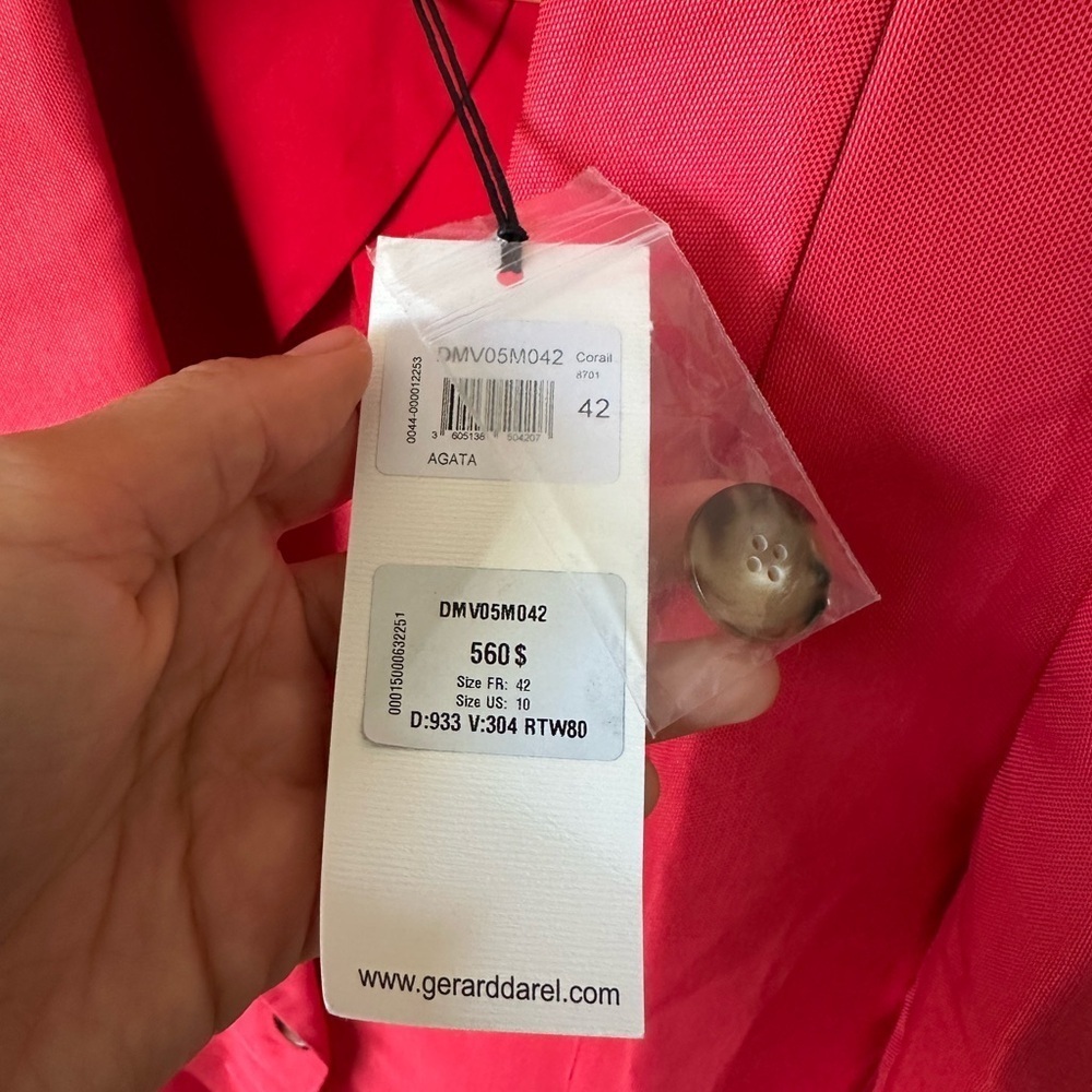 NWT Gerard Darel Agata Coral Blazer Size 42UK/10US - Picture 6 of 8